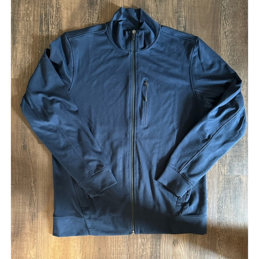 Mack Weldon Atlas Jacket Mens Size Medium Navy Blue Full Zip Performance Stretch